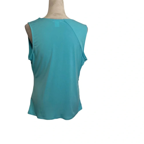 Venus top womens SZ XL sexy ruched deep v-neck vibrant turquoise pullover NWOT - Picture 4 of 10